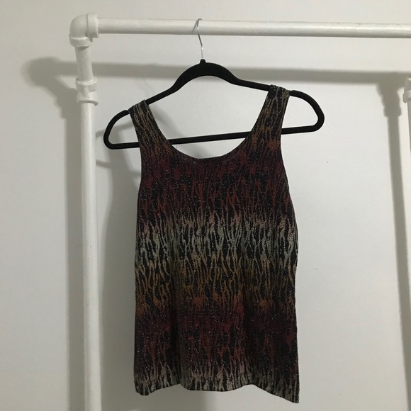 90s Vintage Fire Bedazzled Sparkle Glitter Top - Picture 3 of 3